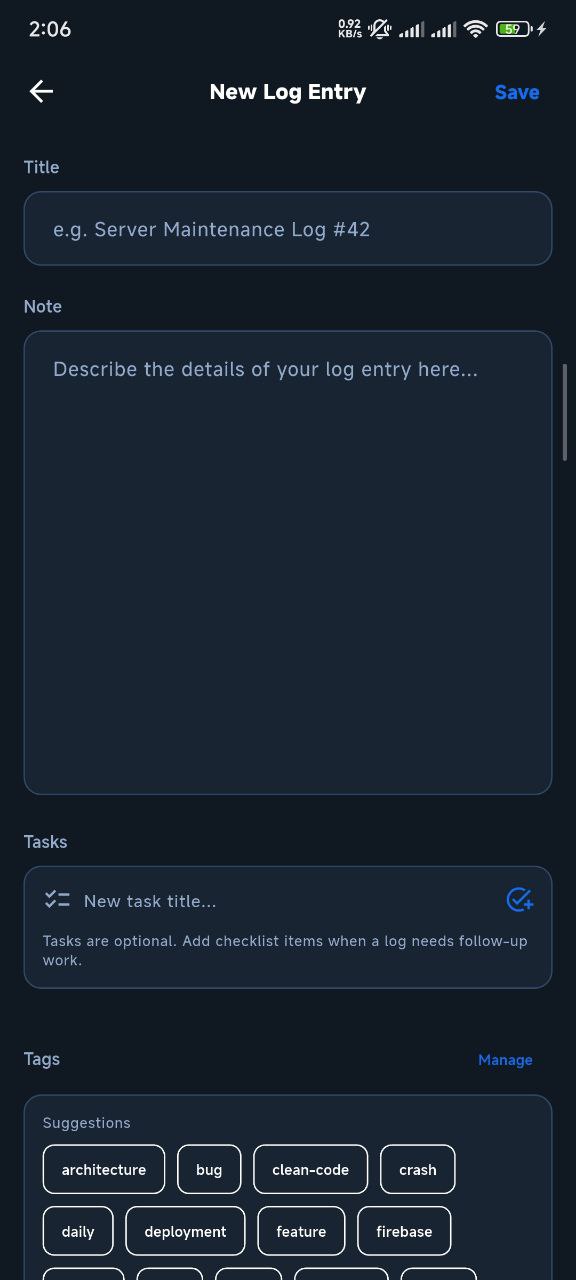 Life Logger - New Log Entry